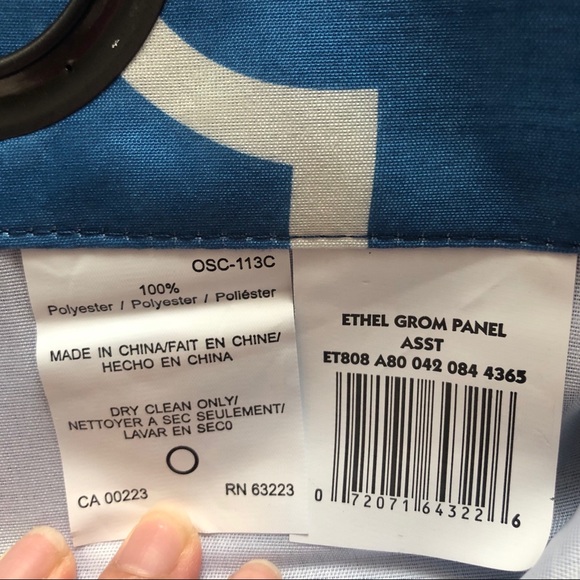 Lauren Taylor Blue Printed Curtain - Picture 4 of 8